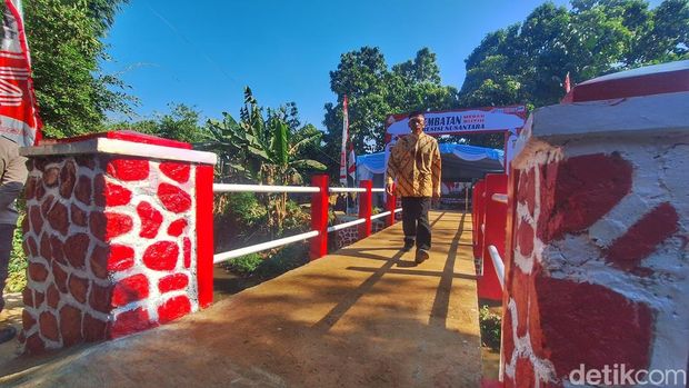 Kondisi Jembatan Merah Putih Presisi Nusantara yang menghubungkan Cicalengka dan Rancaekek