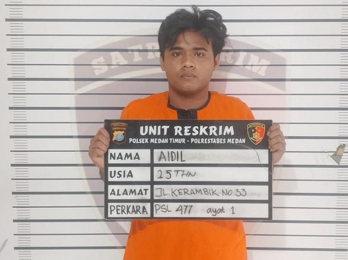 Pelaku pencuri tabung gas di Medan usai mengamankan pelaku di kantor polisi.