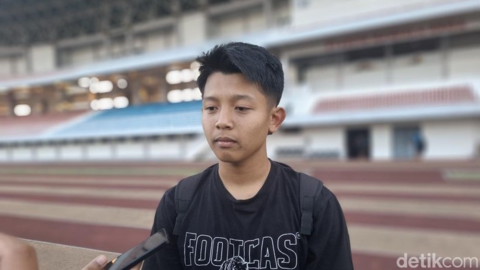 Kiper PSIM, Athaullah Daib, saat ditemui seusai latihan di Stadion Mandala Krida Jogja, Rabu (12/8/2026).