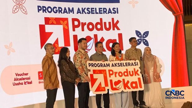 Shoppe bersama Kemendag RI menghadirkan Program Akselerasi Produk Lokal, sebuah inisiatif untuk membantu memperluas akses pasar serta meningkatkan daya saing produk lokal melalui pemanfaatan ekosistem digital, TMII, Jakarta, Kamis (13/8/2026). (CNBC Indonesia/Fergi Nadira)
