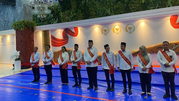 Suasana Gladi Bersih Sidang Tahunan 2026 Gladi bersih jelang Sidang Tahunan MPR dan Sidang Bersama DPR-DPD digelar di kompleks parlemen, Senayan, Jakarta, Kamis (13/8/2026).
