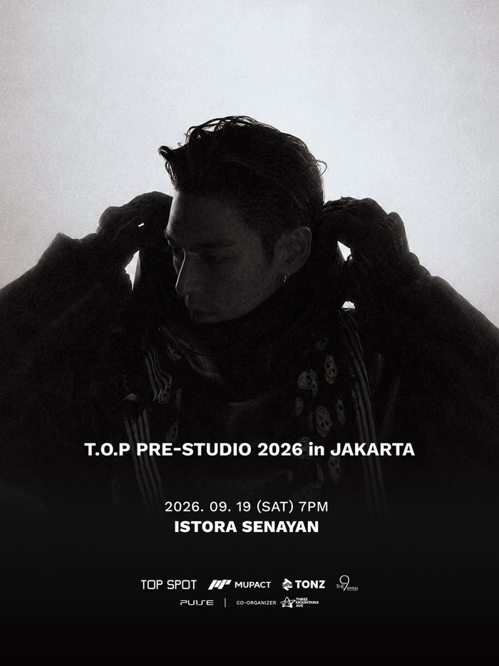 Poster fanmeeting T.O.P PRE-STUDIO 2026 in JAKARTA.