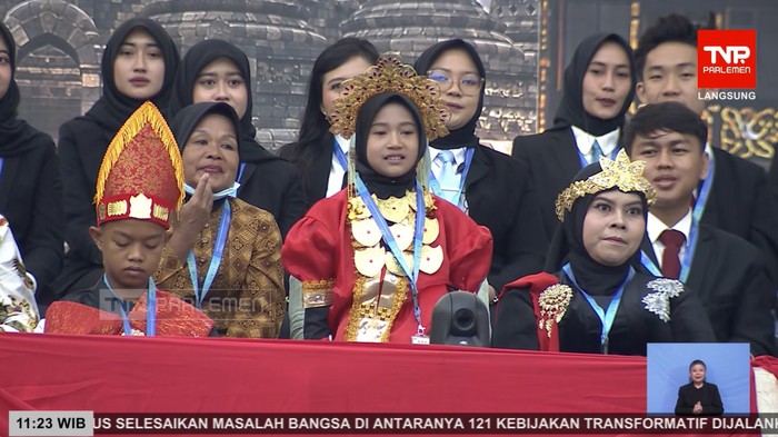 Citra Nur Ramadhani, siswi Sekolah Rakyat yang diperkenalkan Presiden Prabowo Subianto di Sidang Tahunan MPR RI.