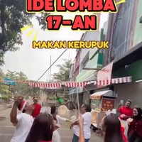 Di video tersebut Donna membagikan beragam ide lomba 17-an, salah satunya makan kerupuk. Foto: Instagram/@dagnesia
