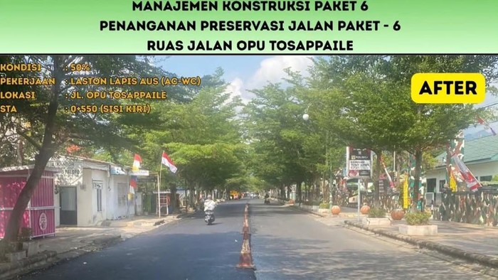 Jalan Opu Tosappaile di Kota Palopo dibangun lewat MYP Pemprov Sulsel.