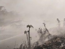 Kebakaran TPA Ciniru Kuningan Mulai Mereda