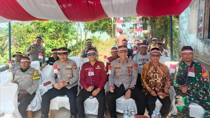 Peresmian Jembatan Merah Putih Presisi yang berada di Desa Tanjung Agung Barat, Kecamatan Lais, Kabupaten Musi Banyuasin