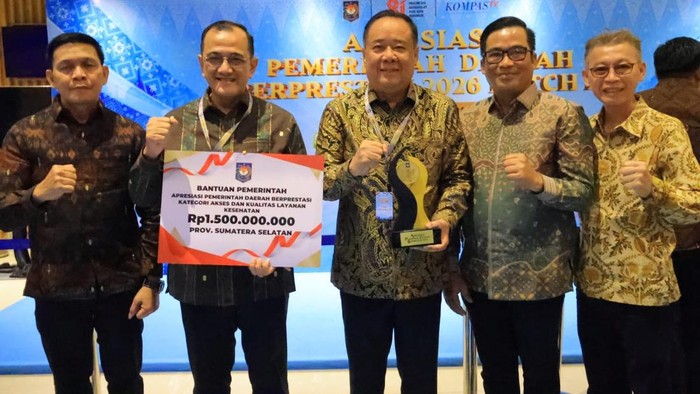 Perkuat Layanan Kesehatan, Pemprov Sumsel Raih Penghargaan Nasional