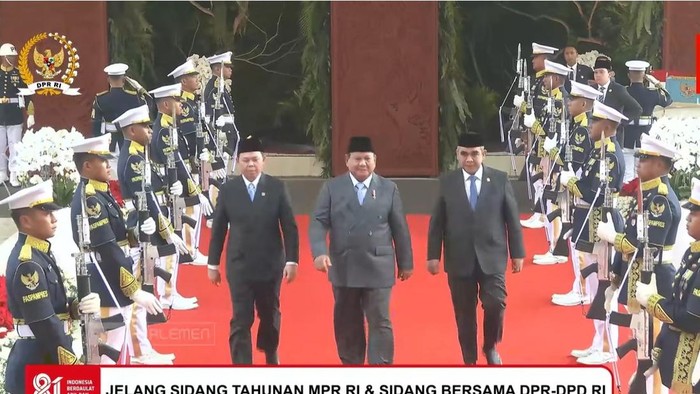 Presiden Prabowo Subianto menghadiri sidang tahunan MPR dan sidang bersama DPR DPD RI