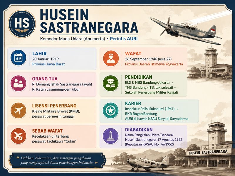 Profil Husein Sastranegara Infografis Profil Husein Sastranegara