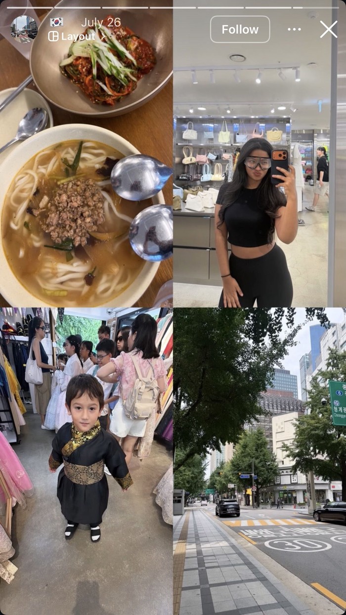 Ratu Namira Asyik Kulineran, Makan Pasta di Restoran hingga Mie di Korea