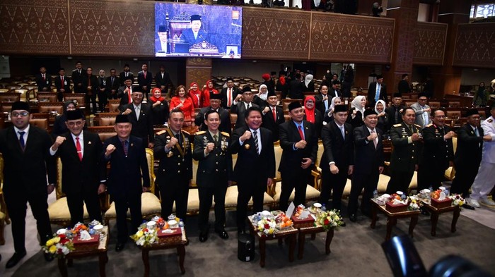 DPRD Sumsel menggelar agenda mendengarkan pidato presiden di Ruang Rapat Paripurna.