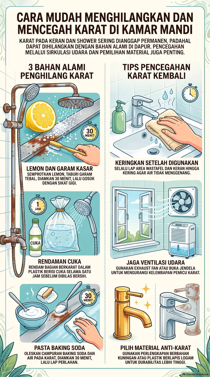 Infografis cara membersihkan karat
