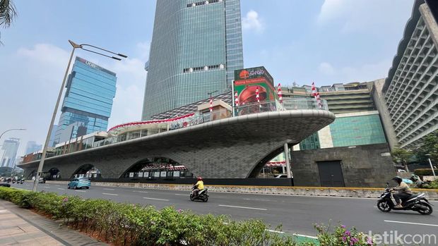 Kawasan Bundaran Hotel Indonesia jelang HUT ke-81 RI. (Rumondang-detikcom)