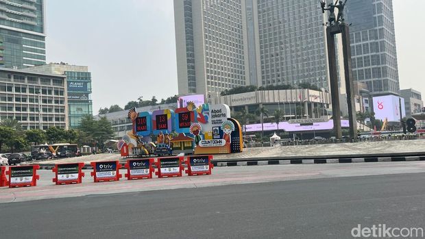 Kawasan Bundaran Hotel Indonesia jelang HUT ke-81 RI. (Rumondang-detikcom)