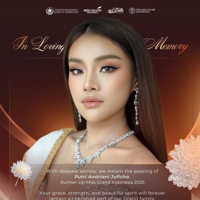 Potret Putri Juficha Miss Earth Indonesia yang Meninggal di Hari Ultah ke-26