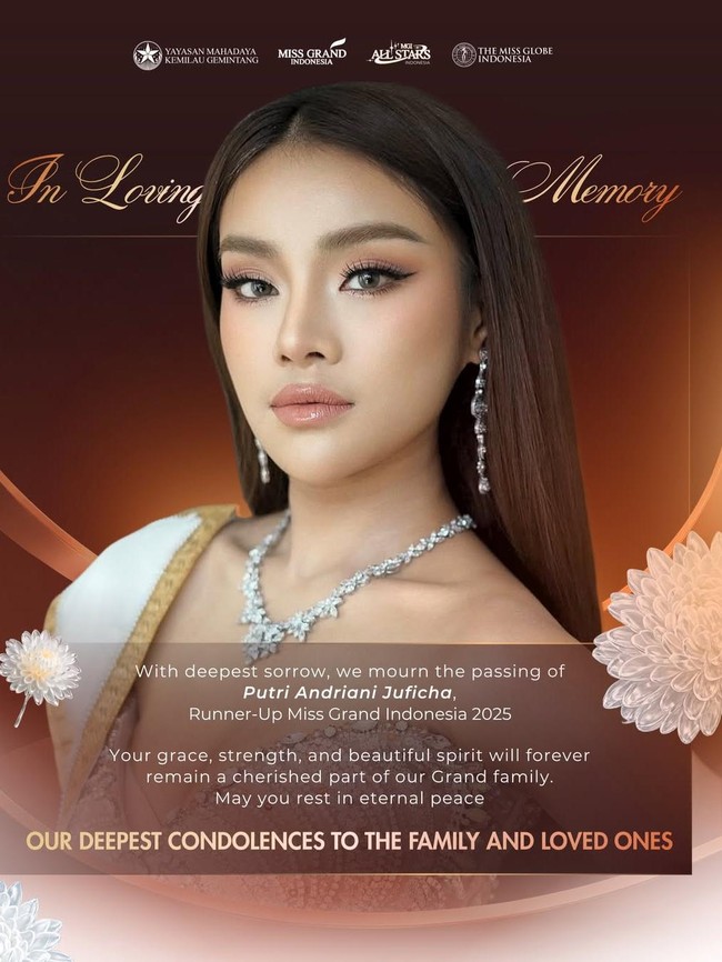 Potret Putri Juficha Miss Earth Indonesia yang Meninggal di Hari Ultah ke-26