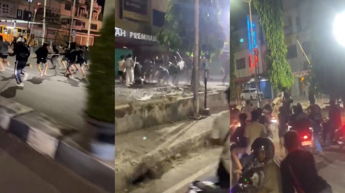 Tawuran remaja bersajam di depan Kompleks WTC, Kota Jambi