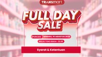Hari Ini Transmart Full Day Sale! Serbu Pesta Diskon Meriah 50% + 20%