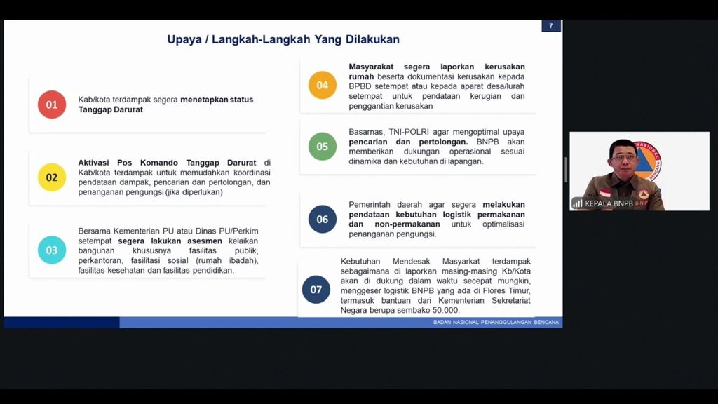 Update Kondisi dan Penanganan Pasca Gempabumi M7,7 di Kab. Nagekeo, NTT, Sabtu (15/8/2026). Update Kondisi dan Penanganan Pasca Gempabumi M7,7 di Kab. Nagekeo, NTT, Sabtu (15/8/2026). (Dok. Youtube BNPB Indonesia)