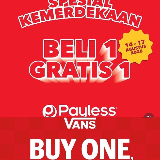 10 Brand yang Beri Diskon HUT RI ke-81, Vans dan Payless Promo Buy 1 Get 1