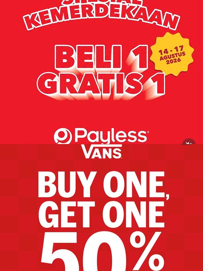 10 Brand yang Beri Diskon HUT RI ke-81, Vans dan Payless Promo Buy 1 Get 1