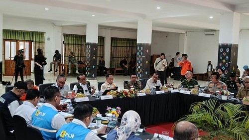 Suasana rakor penangan bencana gempa bumi Flores di Labuan Bajo, Manggarai Barat, NTT, Minggu (16/8/2026) (Ambrosius Ardin)