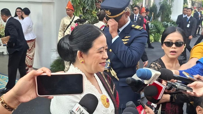 Ketua DPR Puan Maharani menghadiri upaccara HUT ke-81 RI di Istana Negara, Senin (17/8/2026).