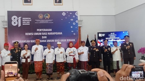 Proses pemberian remisi bagi warga binaan di Lapas Kerobokan, Senin (17/8/2026). dokumentasi Wibhi Leksono