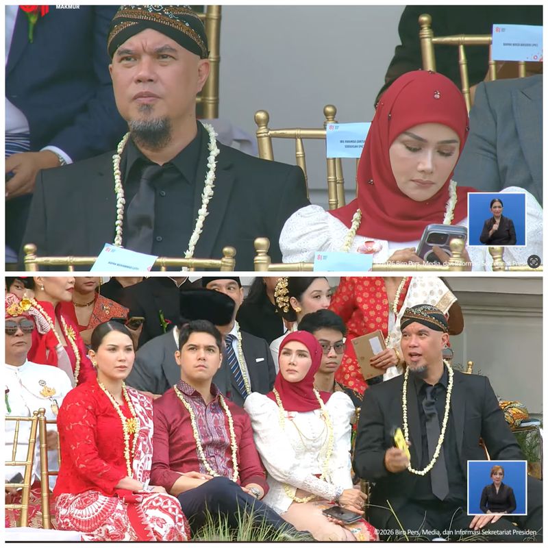 Beda gaya Maia Estianty & Mulan Jameela di upacara HUT RI Beda gaya Maia Estianty & Mulan Jameela di upacara HUT RI