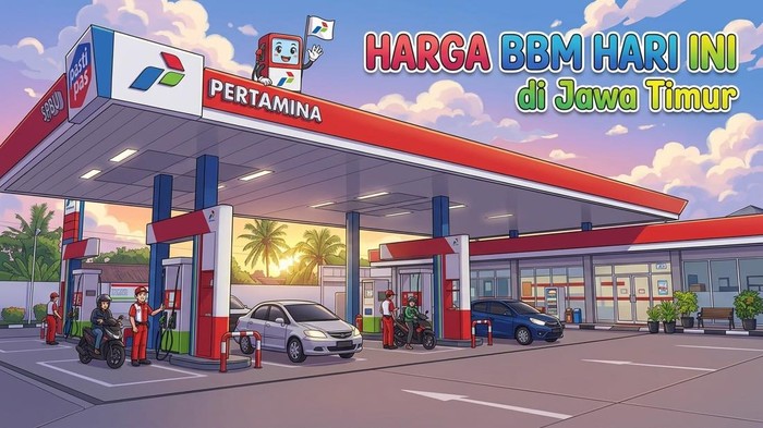 Ilustrasi update harga BBM Pertamina di Jawa Timur.