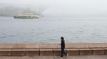 Kabut Tebal Selimuti Feri-feri yang Melintas di Sydney Harbour