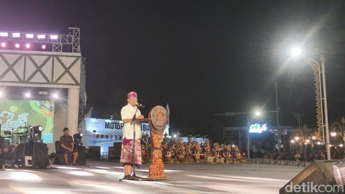 Gubernur Bali Wayan Koster saat memberikan sambutan di Bulfest 2026, Selasa (18/8/2026).
