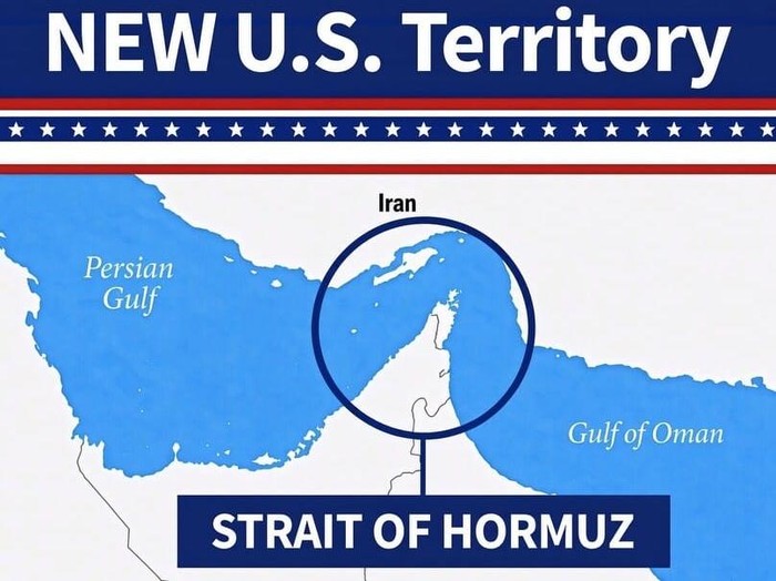 Trump unggah foto peta Selat Hormuz jadi wilayah baru AS (dok. akun Truth Social Donald Trump)
