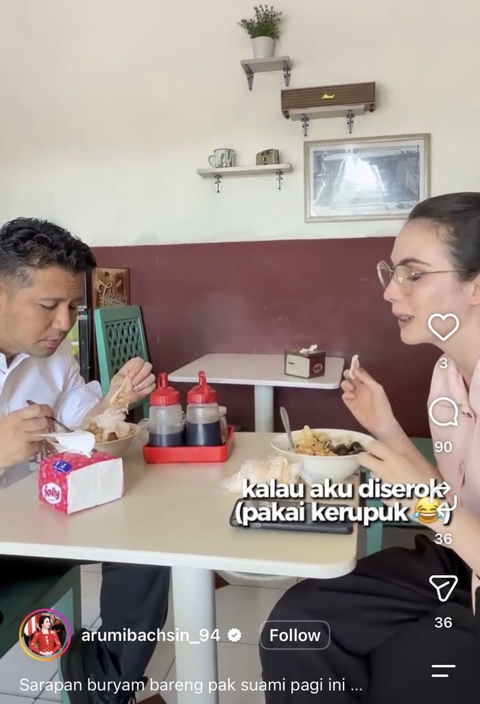 Arumi Bachsin Hobi Kulineran Tradisional, Makan Bubur hingga Mukbang Penyetan