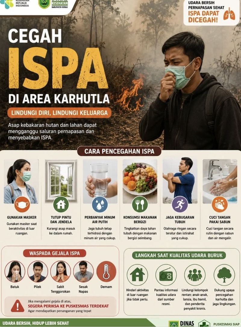 Cara mencegah ISPA di area karhutla Cara mencegah ISPA di area karhutla.