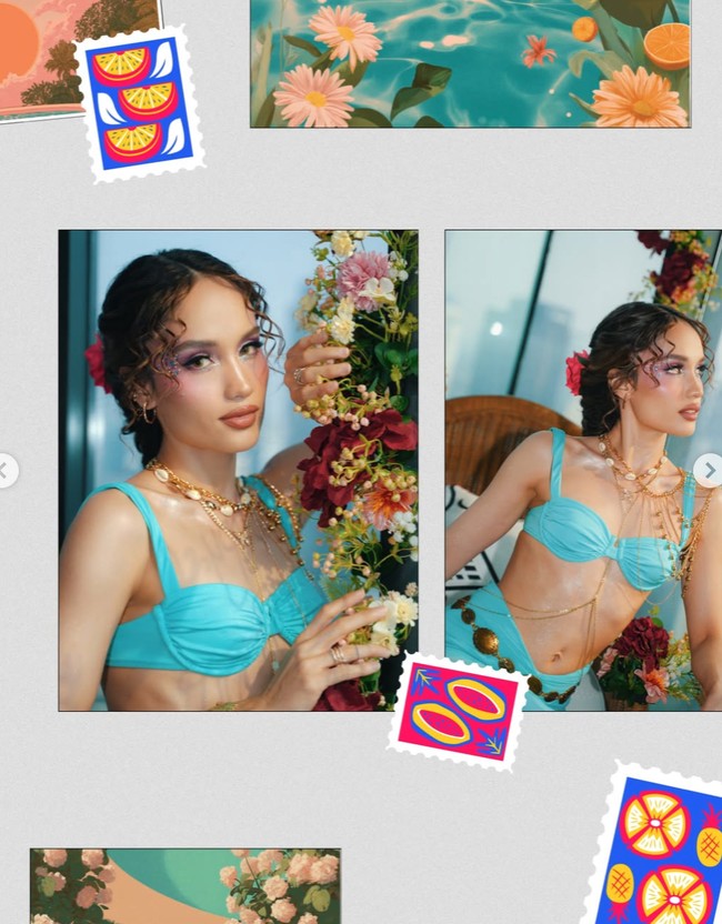 Sesuai dengan tema perayaan ulang tahunnya, wajah Cinta dipuas dengan riasan yang playful namun tetap soft dan elegan. Bagian matanya dihiasi dengan eyeshadow warna keunguan serta face gems pada bagian sampingnya. Mempertahankan kesan soft pada penampilannya, Cinta mengenakan lipstik warna nude. Foto: Instagram/@claurakiehl