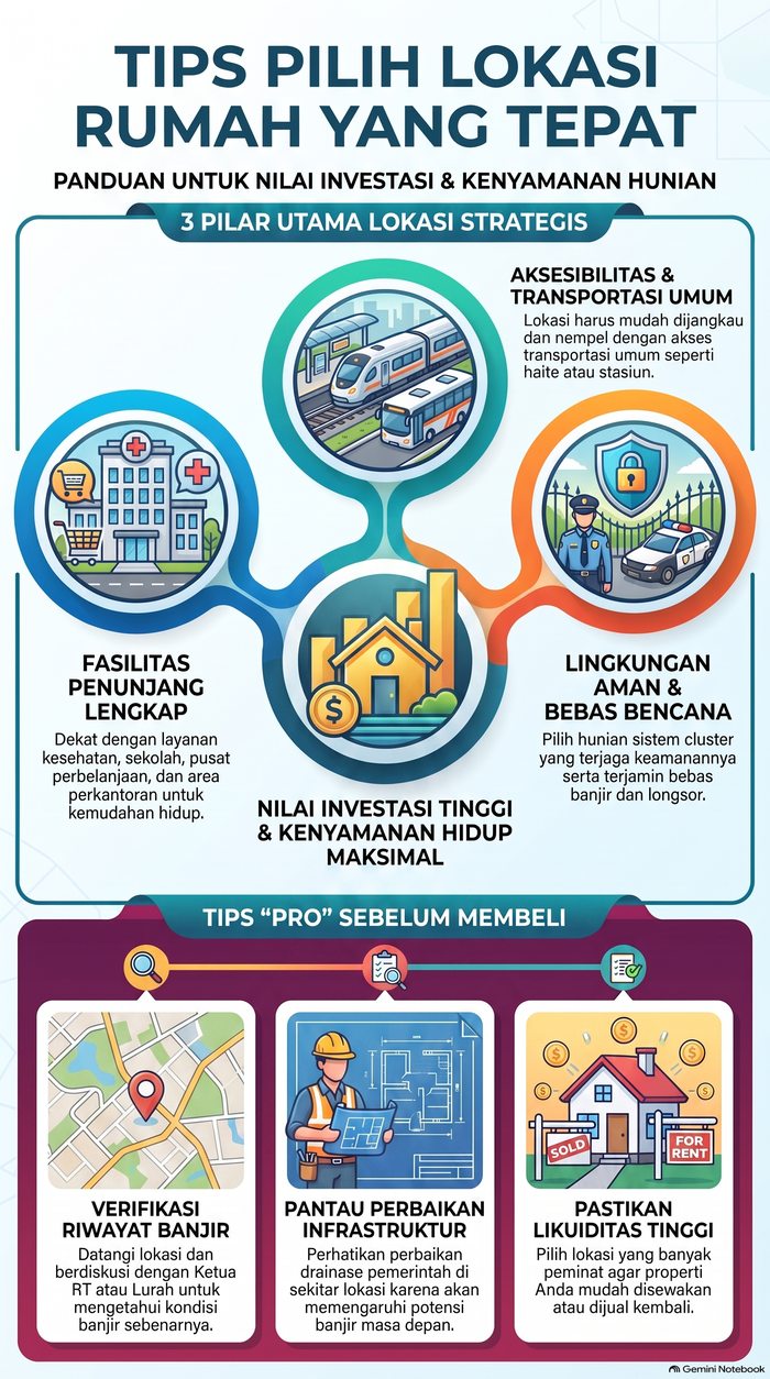 Infografis cara cari lokasi properti yang tepat