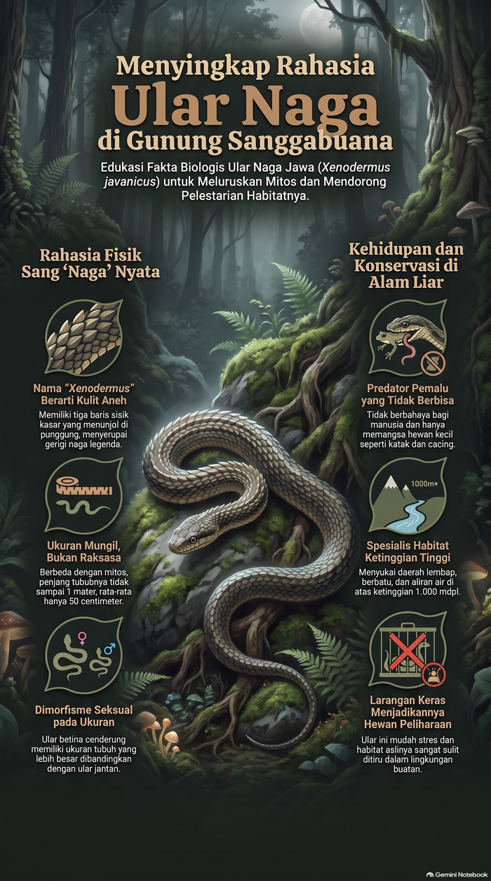 Ular Naga (Xenodermus javanicus)