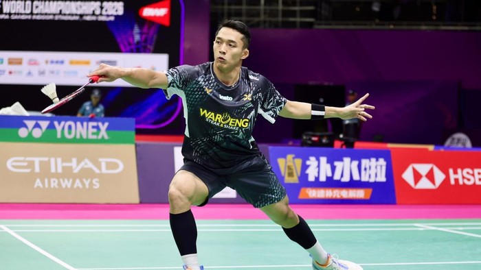 Jonatan Christie sempat berada dalam tekanan saat menghadapi Jia Heng Jason Teh di Kejuaraan Dunia Bulutangkis 2026.