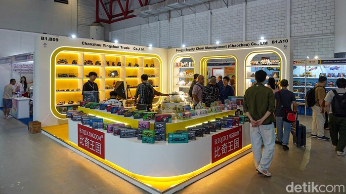 Produk Bayi dan Mainan Jadi Andalan Pameran di JIExpo IBTE 2026 menghadirkan ribuan booth di JIExpo, Jakarta, Rabu (19/8/2026), sebagai arena pertemuan pelaku ekspor-impor produk bayi dan mainan.