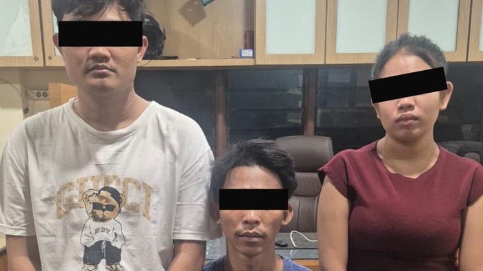 Teks foto: Ketiga pelaku saat diamankan petugas kepolisian. (Foto: dok. Polrestabes Medan)