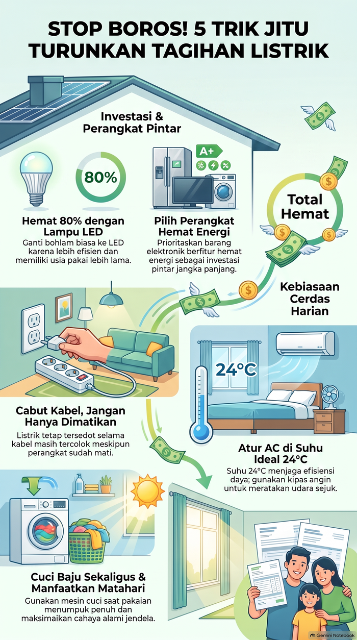 Tips hemat listrik di rumah.
