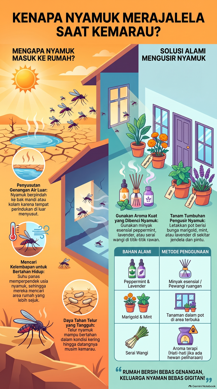Infografis alasan nyamuk banyak di rumah