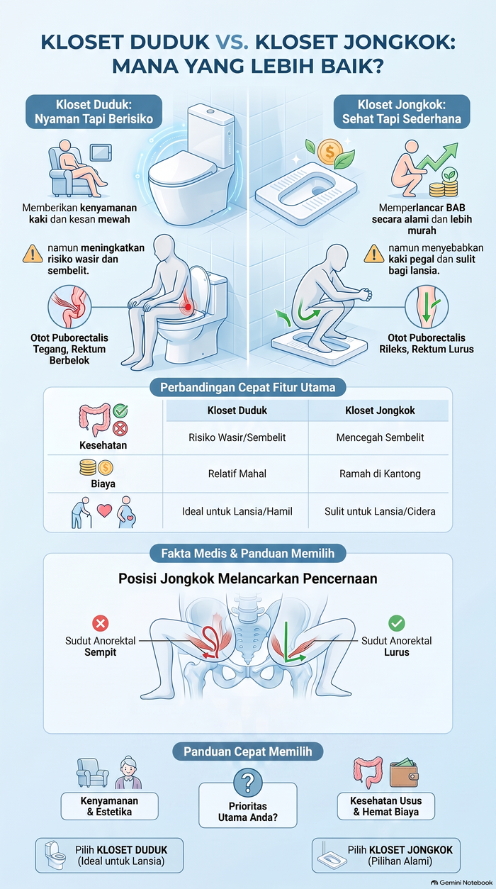 Kloset duduk vs kloset jongkok.