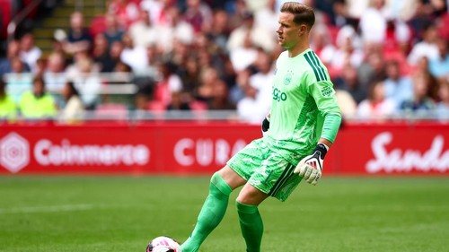 AMSTERDAM, NETHERLANDS - AUGUST 16: goalkeeper Marc Andre ter Stegen of Ajax during the Dutch Eredivisie match between AFC Ajax and SC Heerenveen at Johan Cruyff Arena on August 16, 2026 in Amsterdam, Netherlands. (Photo by MTB/MB Media/Getty Images)