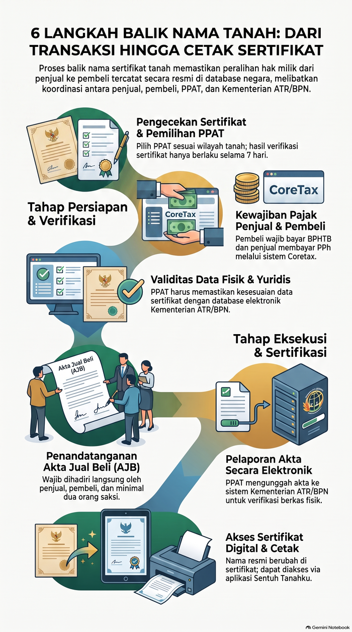 Prosedur balik nama sertifikat tanah.