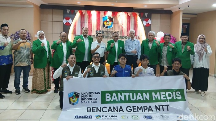 Universitas Muslim Indonesia (UMI) mengirimkan relawan tim medis dan obat-obatan untuk membantu korban terdampak gempa bumi di Nusa Tenggara Timur (NTT).