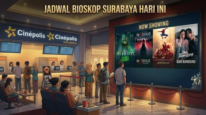 Ilustrasi bioskop surabaya hari ini.