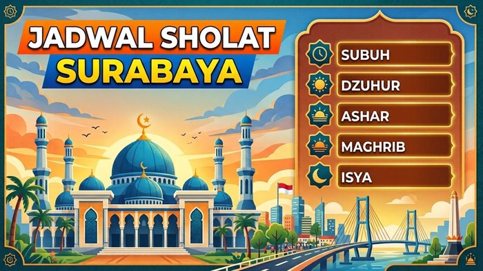 ILUSTRASI. Jadwal sholat Surabaya hari ini.
